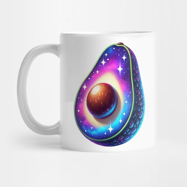 Galaxy and Stars in a Avocado by Odetee